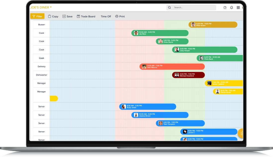 CheddrSuite scheduling screen on a laptop